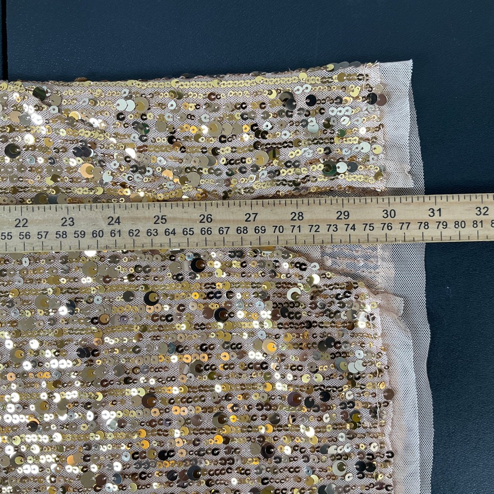 Free People Sequin Slip Dress Womens Small Gold Glam Party Mini Cocktail NEW - Picture 7 of 10